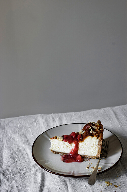 Cheesecake con Amaretto y fresas
