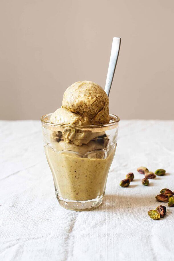 Helado de pistacho casero