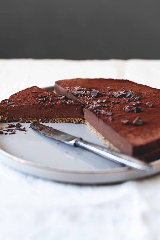 Tarta de queso de chocolate sin horno