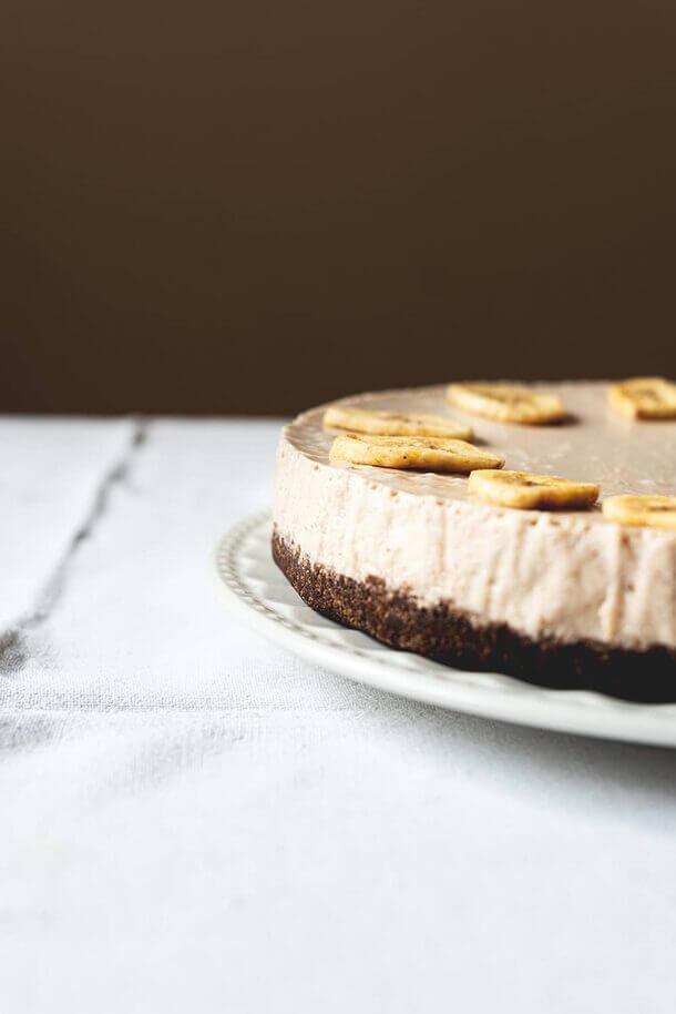 Tarta de queso y plátano sin horno