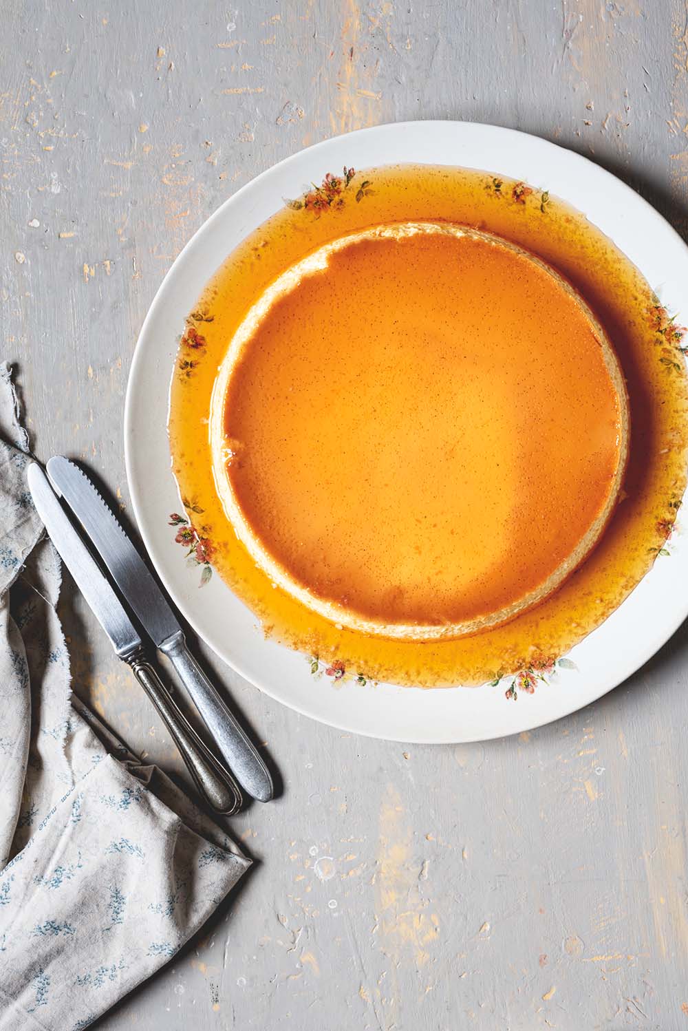 Flan de vainilla al horno casero