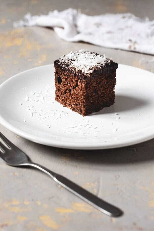 Bizcocho de chocolate y coco